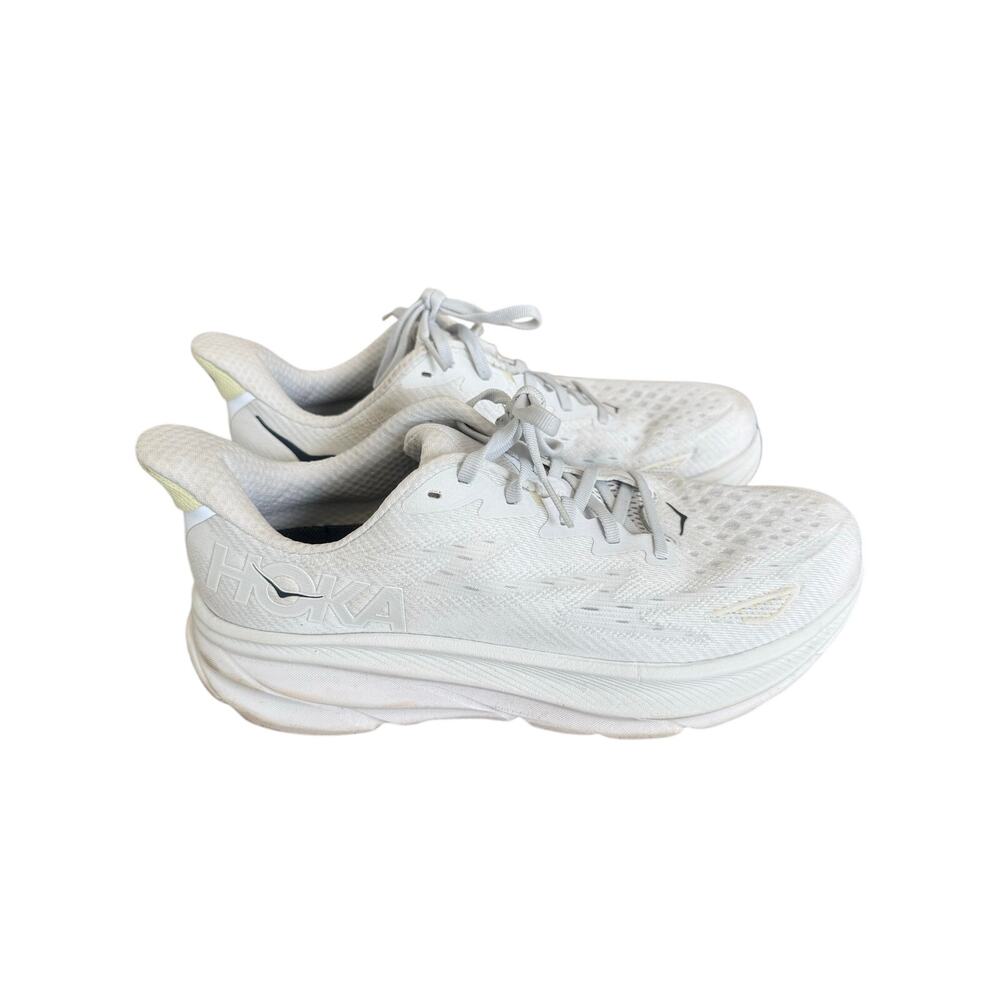 HOKA Clifton 9 Women’s 10.5 B White Running Walking Shoes Sneakers Gym Sneakers